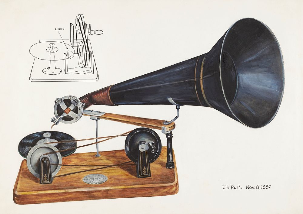 Gramophone (ca. 1937) by Charles Bowman. Original from The National Gallery of Art. Digitally enhanced by rawpixel.