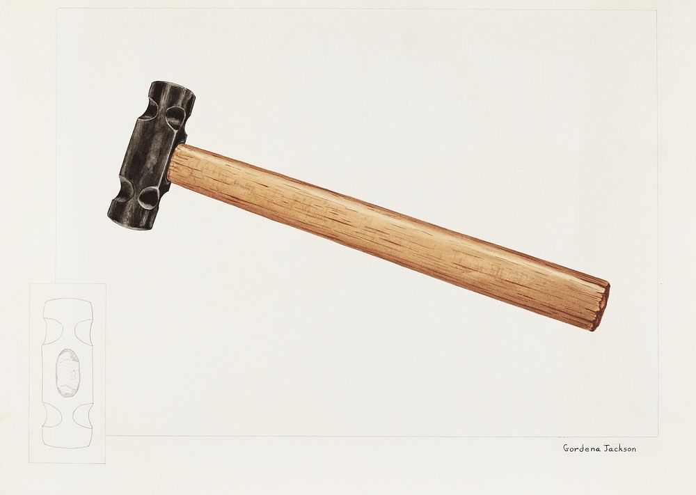 Hammer (ca. 1937) by Gordena Jackson. Original from The National Gallery of Art. Digitally enhanced by rawpixel.