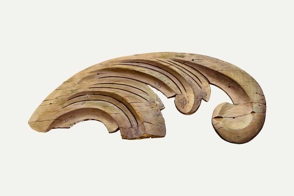 Vintage wood carving vector illustration, remixed from the artwork by Clayton Clements