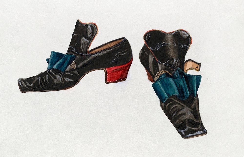 Man's Slippers (1935–1942) by Mary E. Humes. Original from The National Gallery of Art. Digitally enhanced by rawpixel.