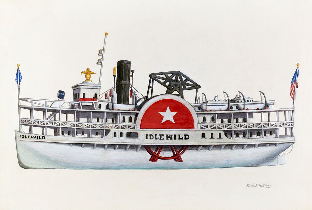 Model Ship "Idlewild" (ca. 1938) by Frank Gray. Original from The National Gallery of Art. Digitally enhanced by rawpixel.