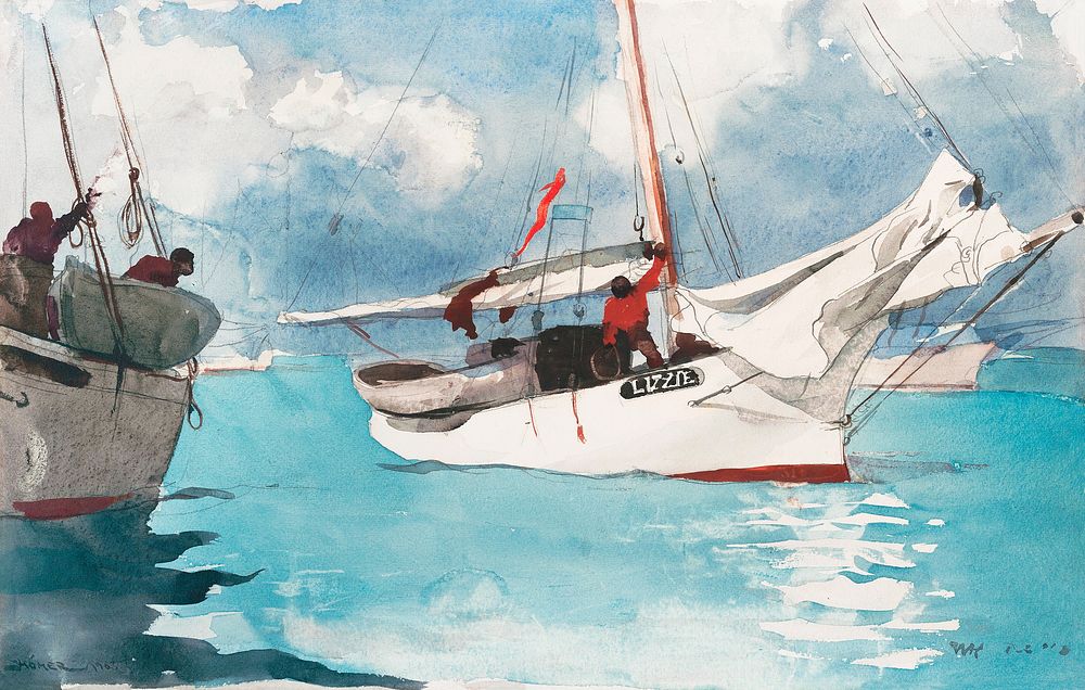 Fishing Boats, Key West (1903) by Winslow Homer. Original from The MET museum. Digitally enhanced by rawpixel.