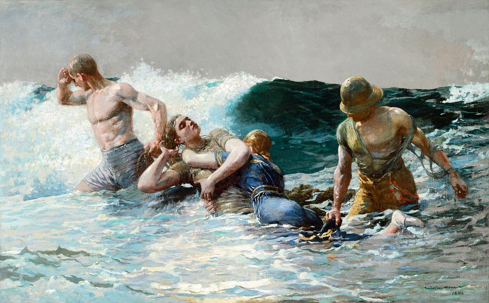 Undertow (1886) by Winslow Homer. Original from The Clark Art Institute. Digitally enhanced by rawpixel.