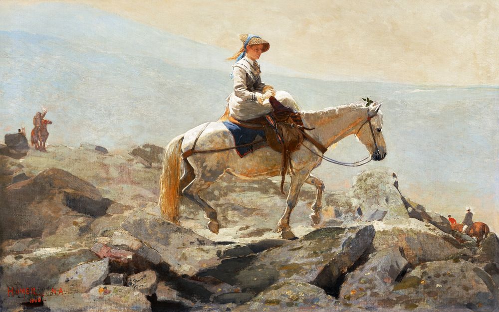The Bridle Path, White Mountains (1868) by Winslow Homer. Original from The Clark Art Institute. Digitally enhanced by…