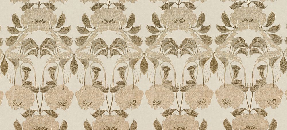 Silk with Art Nouveau Design (1900) textile design in high resolution by Georges de Feure. Original from The Cleveland…