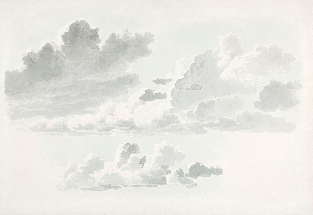 Wolkenstudies (cloud study) by Joseph August Knip (1777&ndash;1847). Original from The Rijksmuseum. Digitally enhanced by…