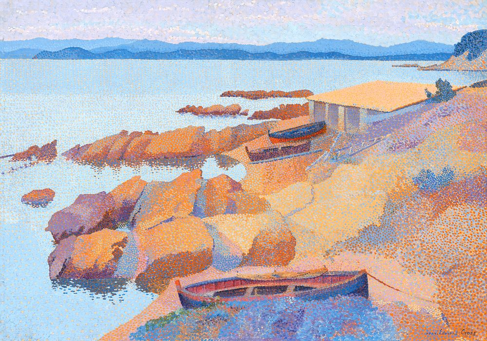 Calanque des Antibois (1891&ndash;1892) painting in high resolution by Henri-Edmond Cross. Original from The National…