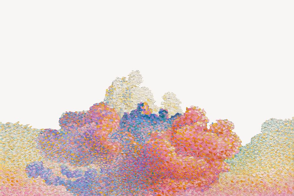  Henri-Edmond Cross's Pink Cloud   border collage element, famous artwork remixed by rawpixel  psd