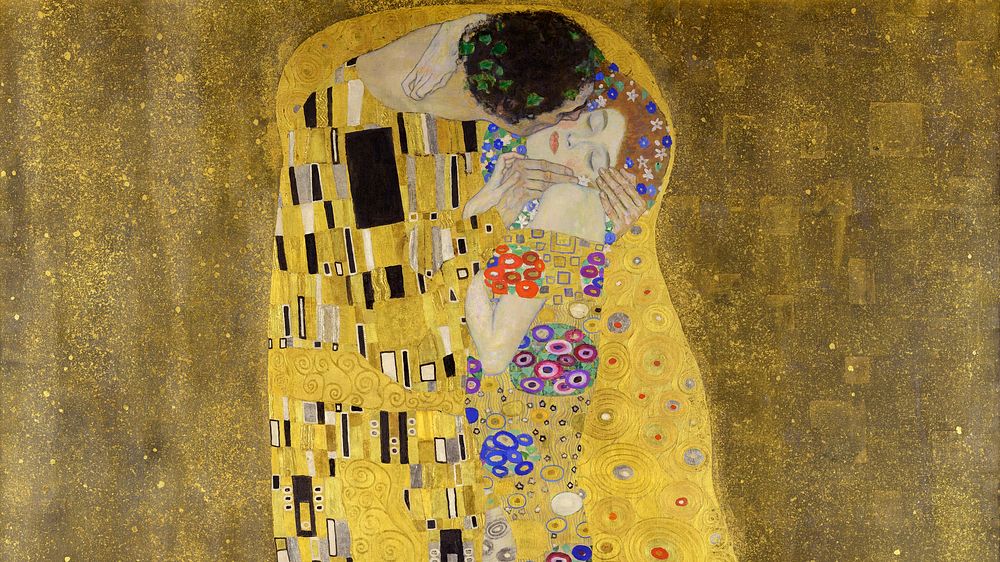 Klimt The Kiss wallpaper, desktop background