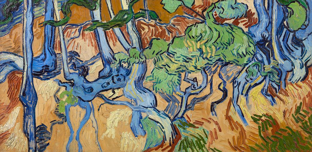 Vincent van Gogh's Tree Roots (1890) famous painting. Original from Wikimedia Commons. Digitally enhanced by rawpixel.