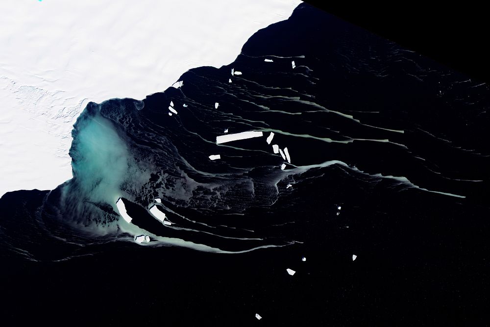 Mackenzie Bay, Antarctica and the ice shelf on February 12, 2012., Original from NASA. Digitally enhanced by rawpixel.