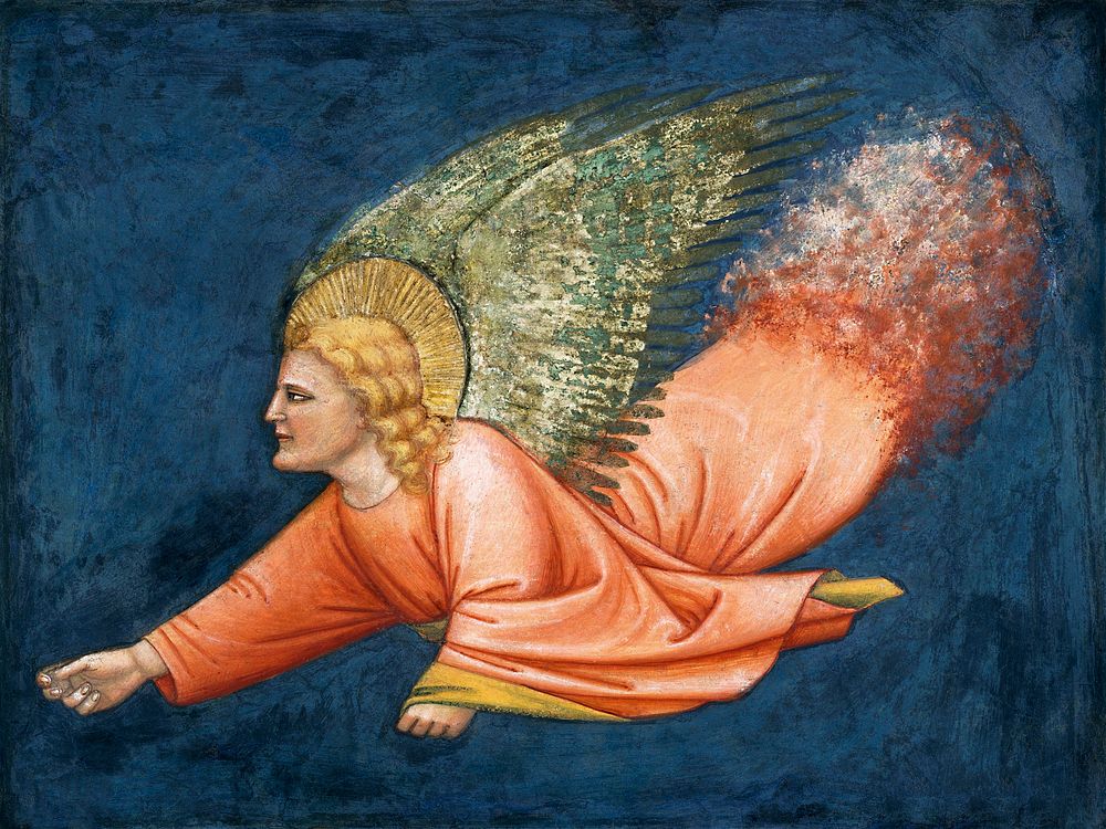Two Angels during 14th century by North Italian Painter. Original from The MET Museum. Digitally enhanced by rawpixel.