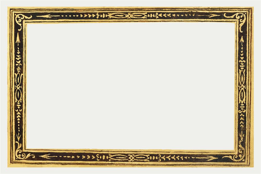 Filigree gold frame border vector