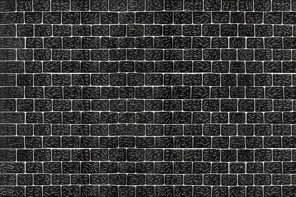 Black vintage brick wall pattern background vector, remix from artworks by Samuel Jessurun de Mesquita