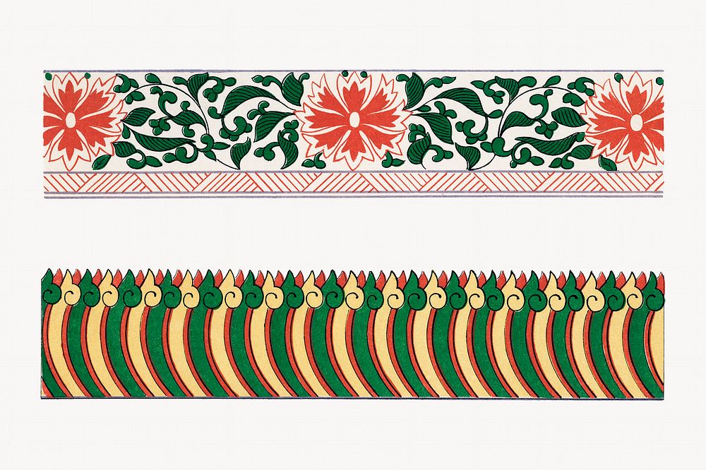 Flower pattern illustration, vintage artwork