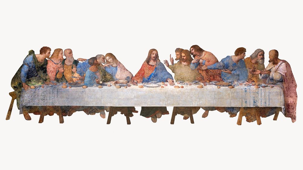The last supper illustration, da Vinci-inspired artwork, remixed by rawpixel