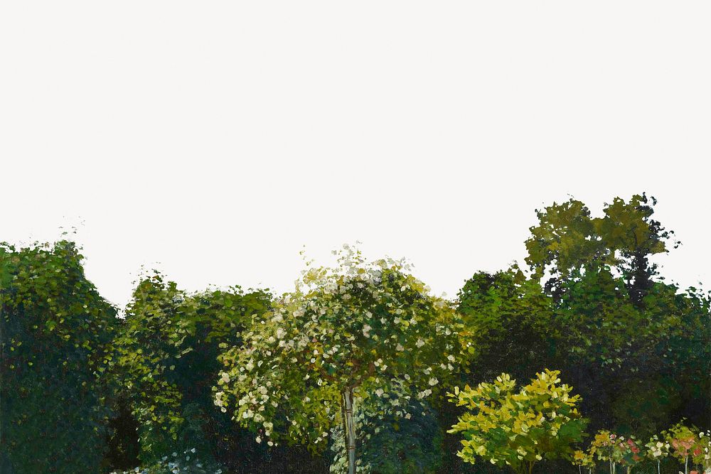 Monet's garden  border collage element, famous artwork remixed by rawpixel  psd