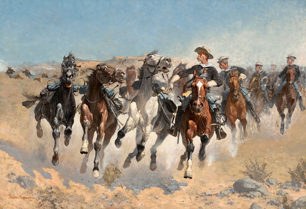 Dismounted: The Fourth Troopers Moving the Led Horses (1890) by Frederic Remington. Original from The Clark Art Institute.…