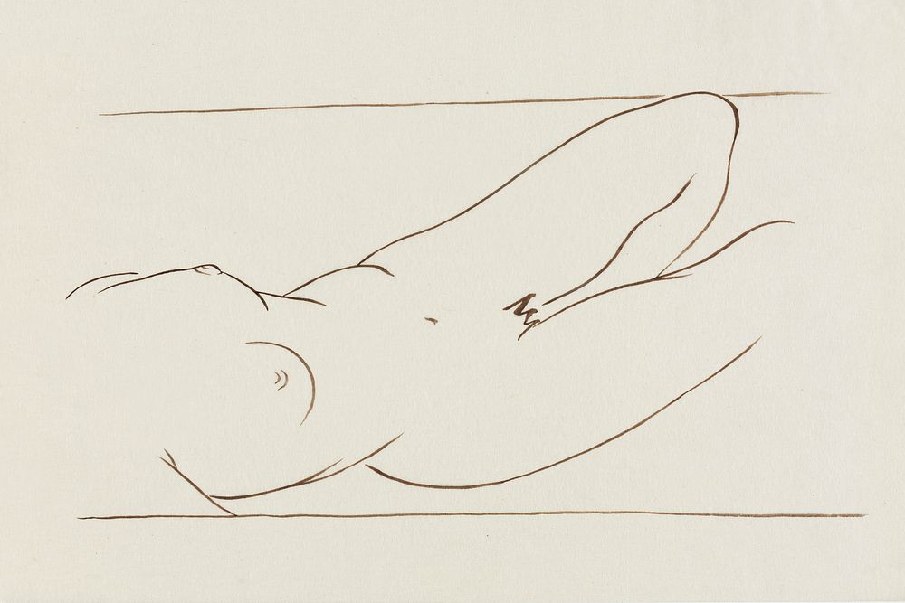 Naked woman showing her breasts, vintage nude illustration. Reclining Nude Woman by Ananda K. Coomaraswamy. Original from…