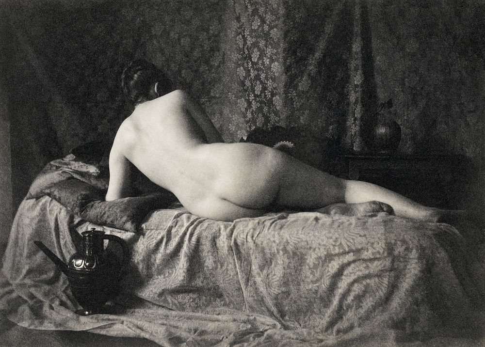 Nude photography of naked woman, Female Nude from the Back (1870s). Original from The MET Museum. Digitally enhanced by…