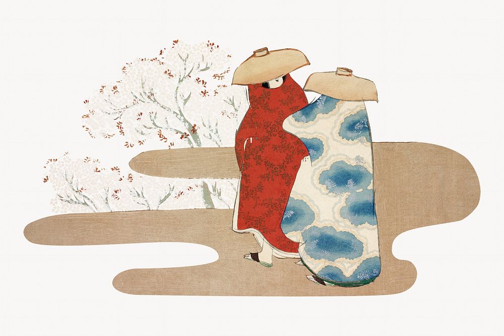Japanese costume illustration, vintage artwork