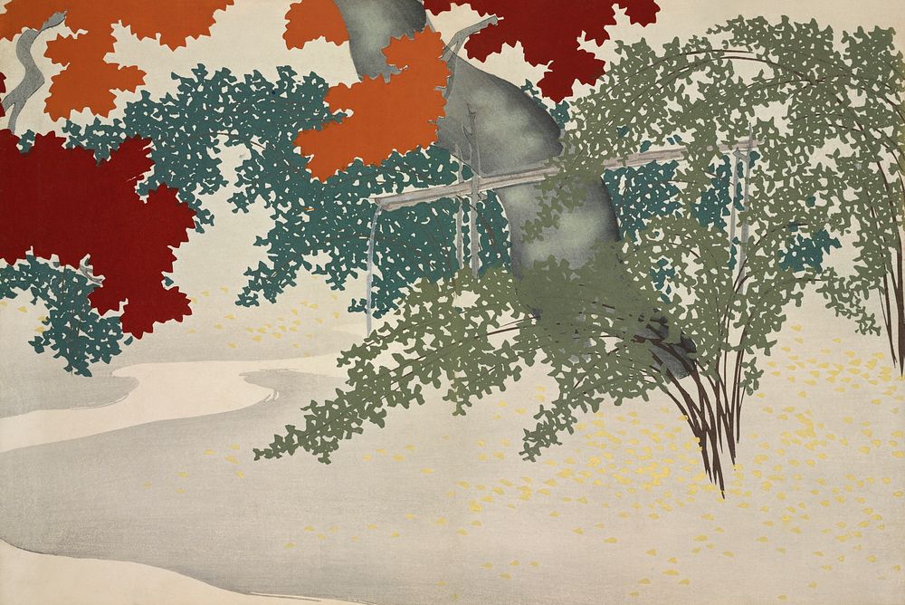 Maple from Momoyogusa&ndash;Flowers of a Hundred Generations (ca. 1909&ndash;1910) by Kamisaka Sekka. Original from the The…