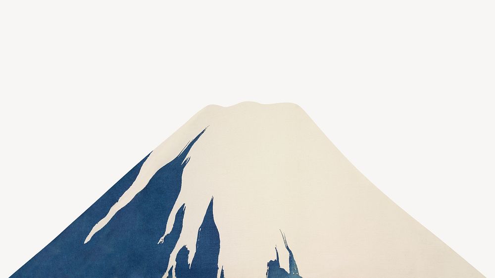 Kamisaka Sekka's Mount Fuji collage element, vintage illustration psd