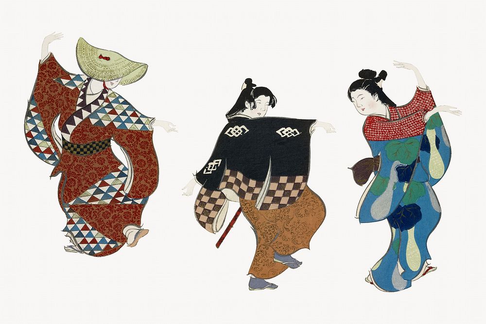 Japanese woman illustration, vintage artwork