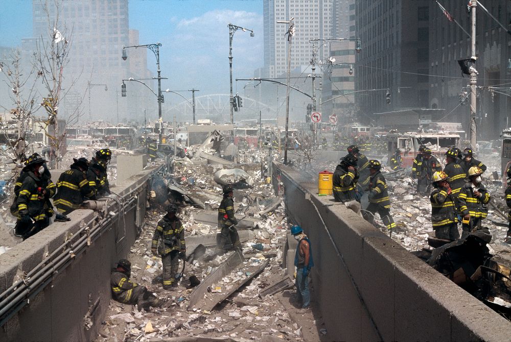 Rescue operations during the aftermath of the September 11 terrorist attack on the World Trade Center, New York City.…