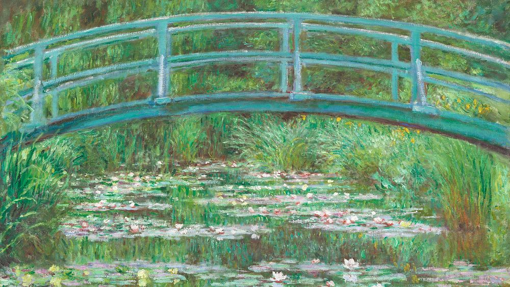 Monet impressionist desktop wallpaper, HD background, The Japanese Footbridge