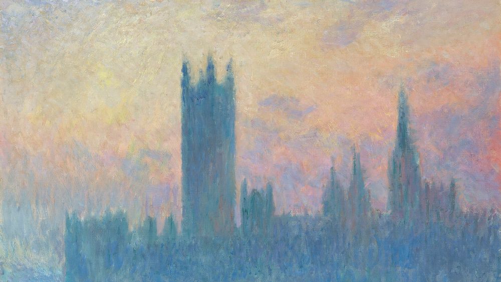 Monet impressionist desktop wallpaper, HD background, The Houses of Parliament