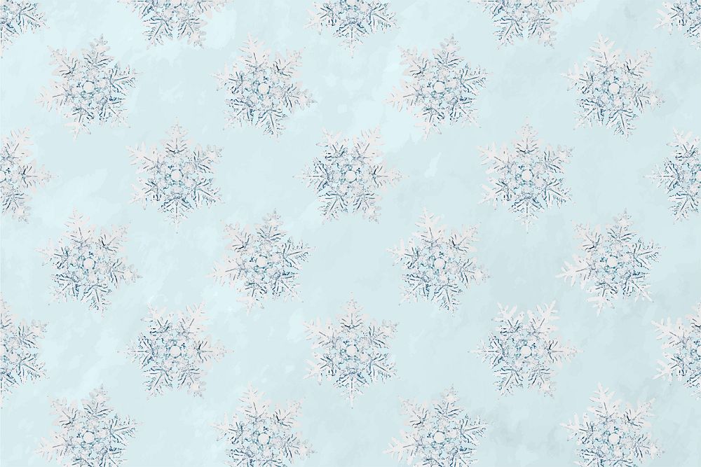 Festive Christmas snowflake  pattern background, remix of photography by Wilson Bentley