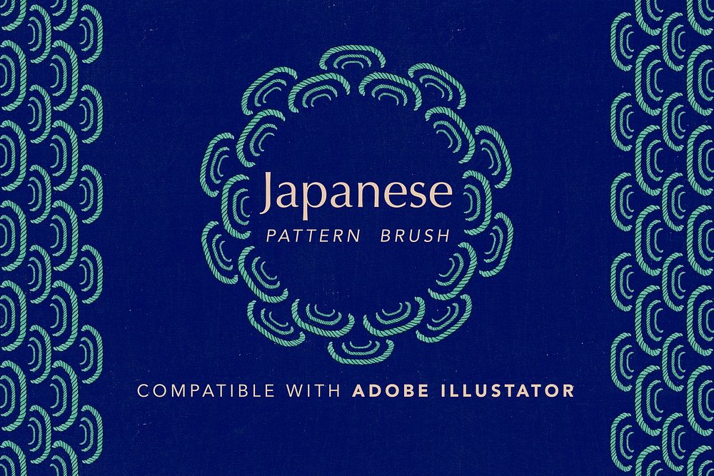 Japanese pattern brush vector editable template, remix of artwork by Watanabe Seitei