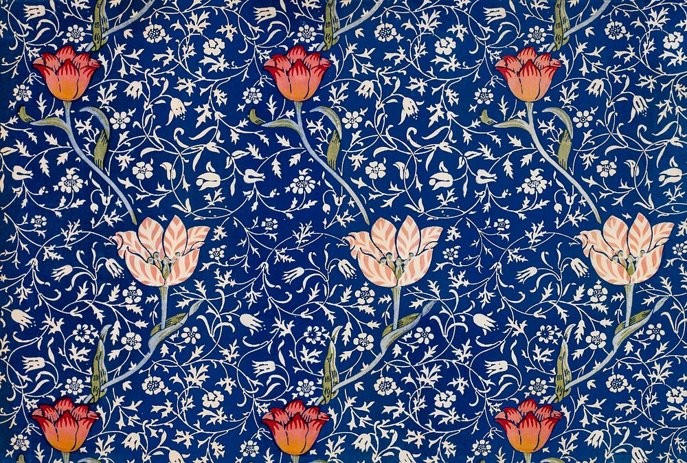 William Morris's Medway (1885) famous pattern. Original from The Birmingham Museum. Digitally enhanced by rawpixel.