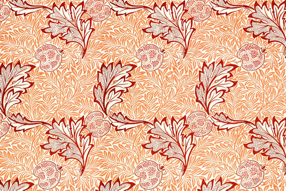 William Morris's Apple (1877) famous pattern. Original from The Smithsonian Institution. Digitally enhanced by rawpixel.