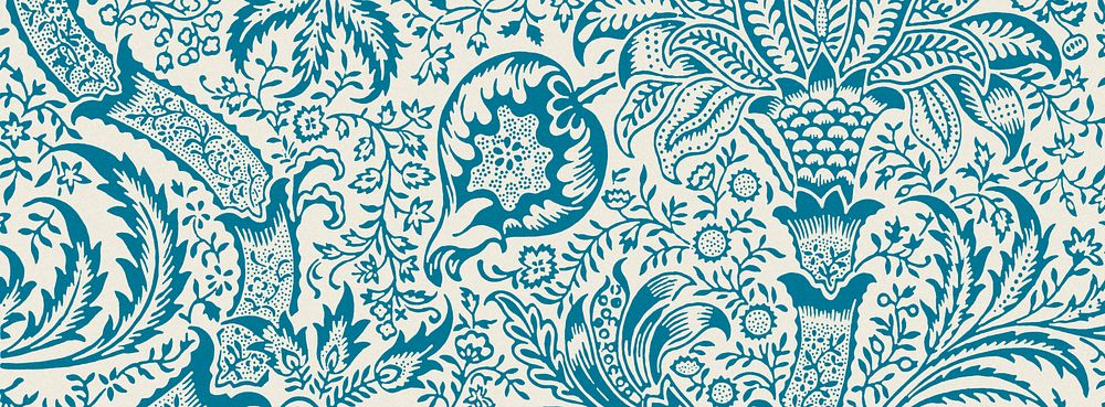 William Morris's (1834-1896) Indian pattern. Famous wallpaper, original from The Smithsonian Institution. Digitally enhanced…