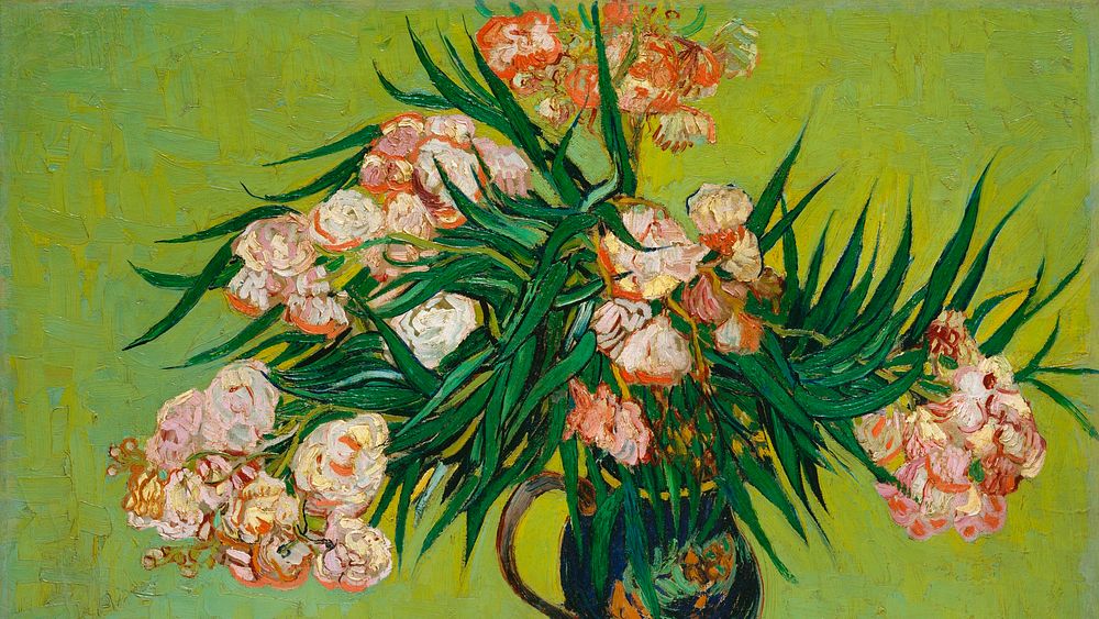 Van Gogh art wallpaper, desktop background, Oleanders