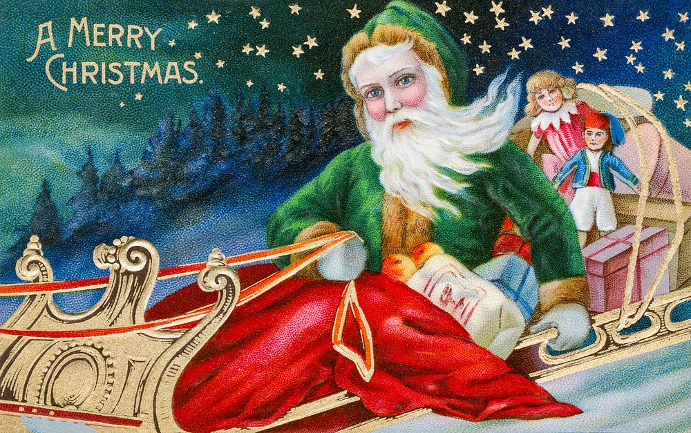 Vintage Christmas Postcard from The Miriam and Ira D. Wallach Division of Art, Prints and Photographs. Original from The New…