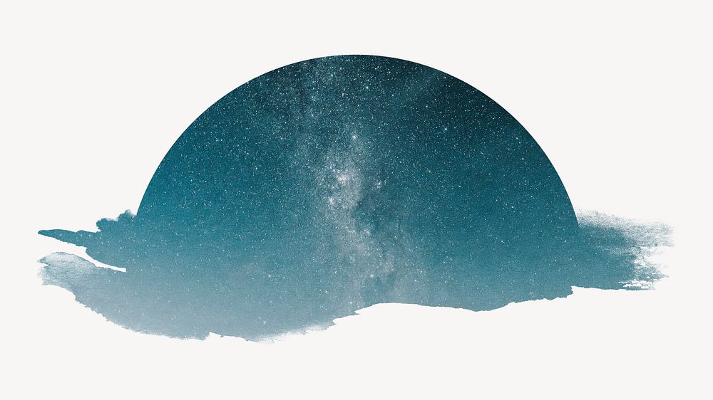 Beautiful milky way in the night sky collage element psd