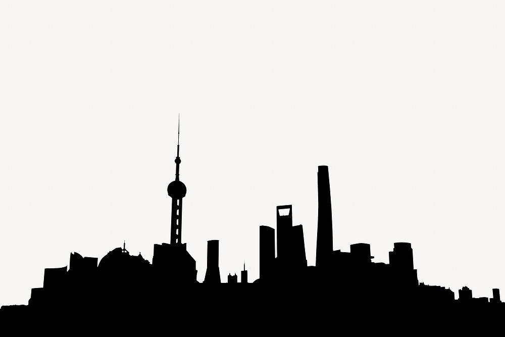Shanghai silhouette border background