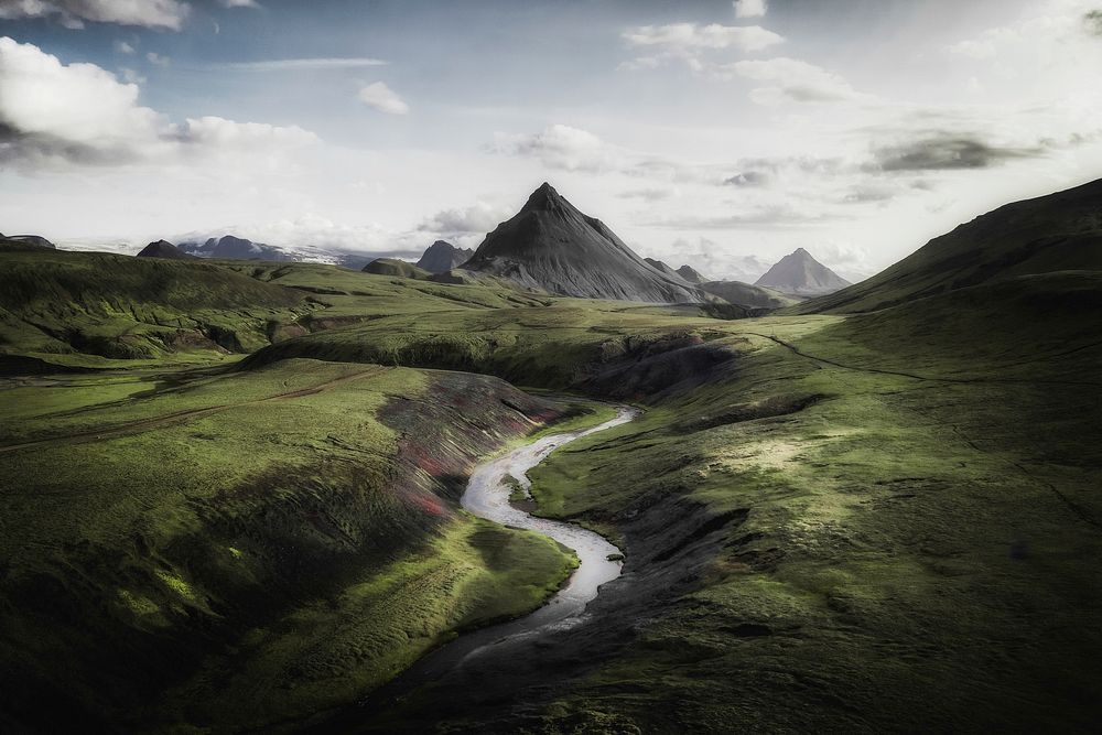 View of volcanic region in Icelandic Highlands, Iceland