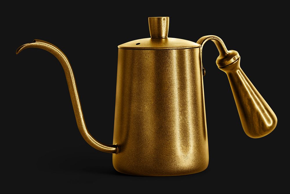Brass drip kettle mockup design resource