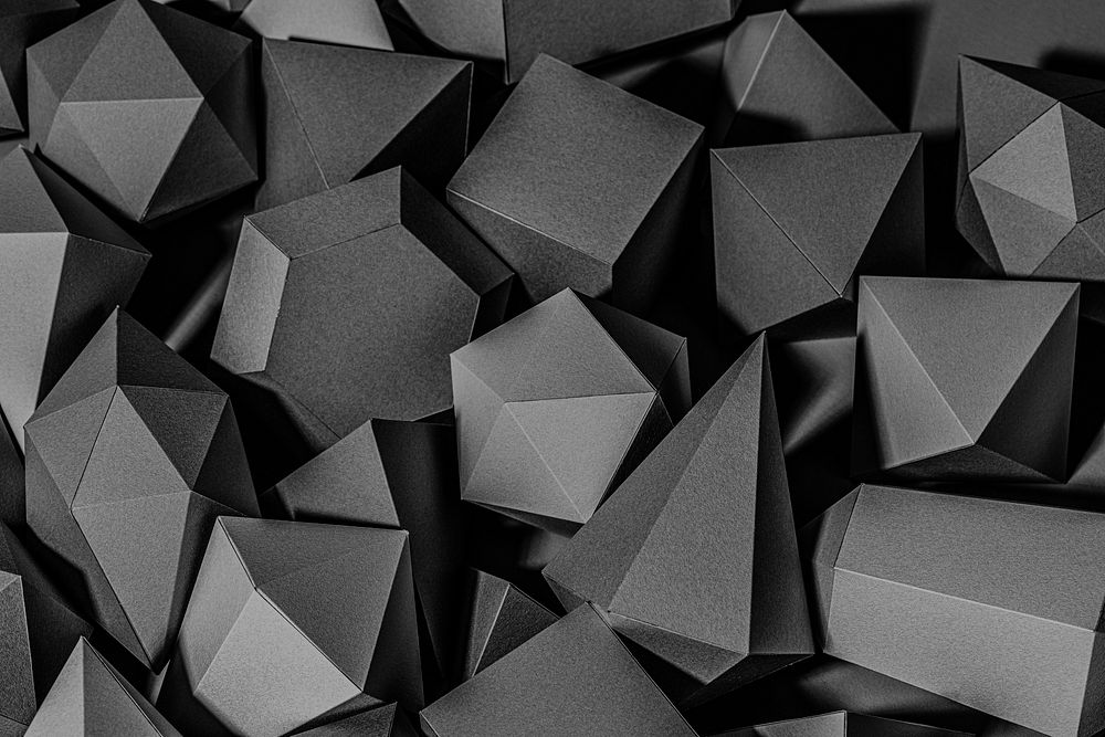 3D black geometric patterned background 