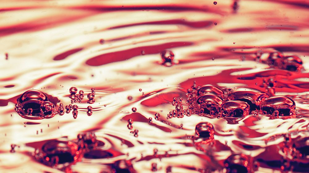 Orange water background with bubbles
