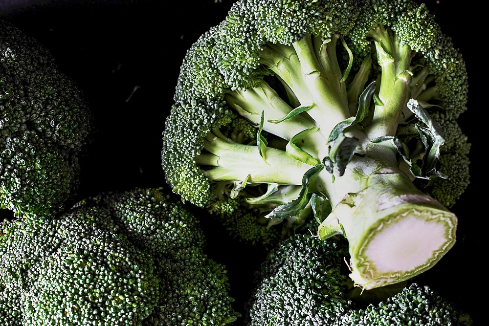 Cut fresh natural green broccoli 