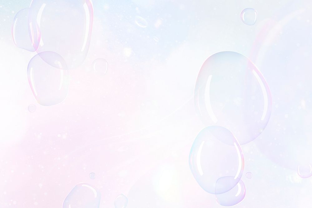 Soap bubble pattern on pastel wallpaper background