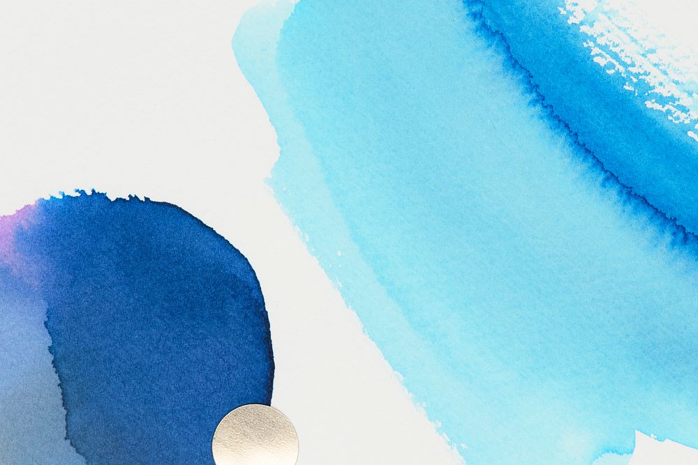 Abstract blue watercolor white wallpaper background