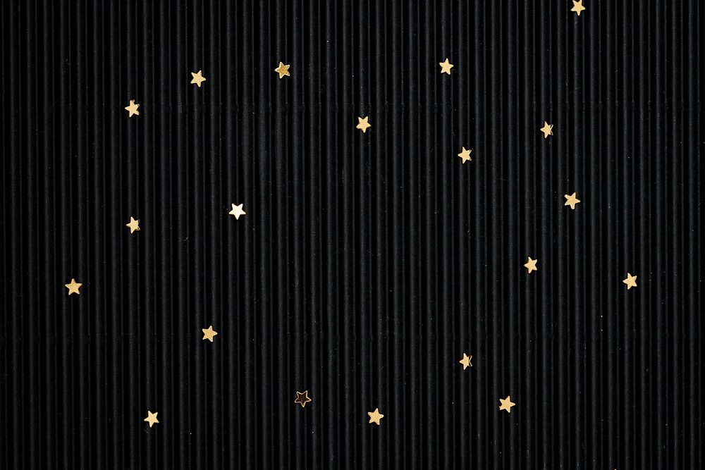 Gold starry glitter black background