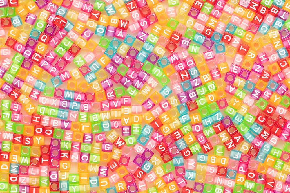 Colorful English letter beads wallpaper background