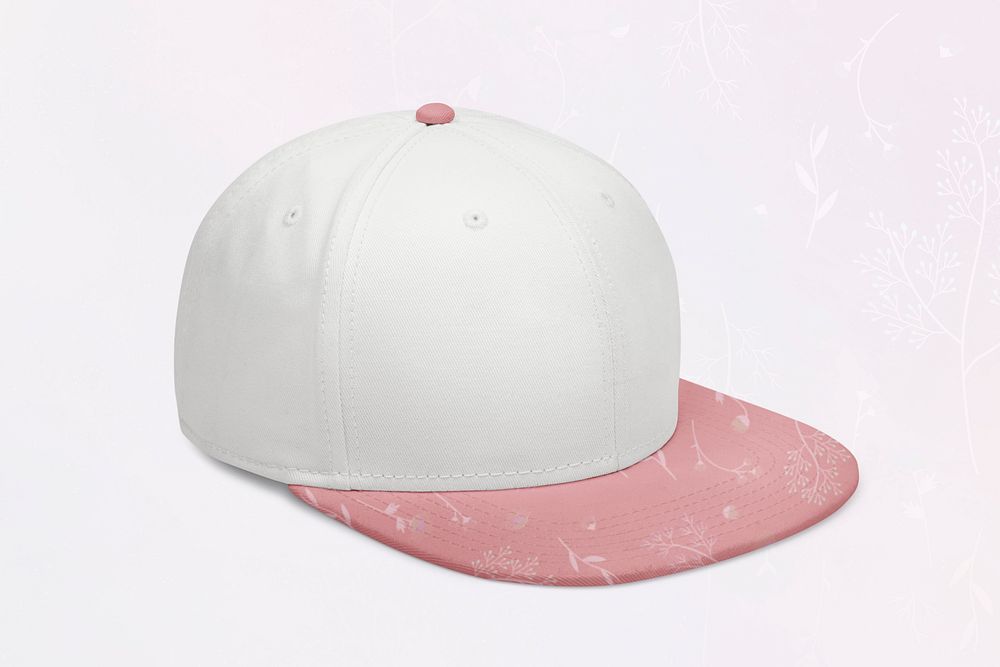 White and pink cap headwear accessory